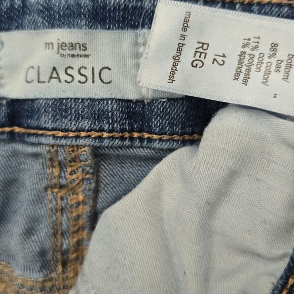 M Jeans Classic Bootcut Flare Jeans Size 12 Medium Wash Stretch Denim - Picture 2 of 5